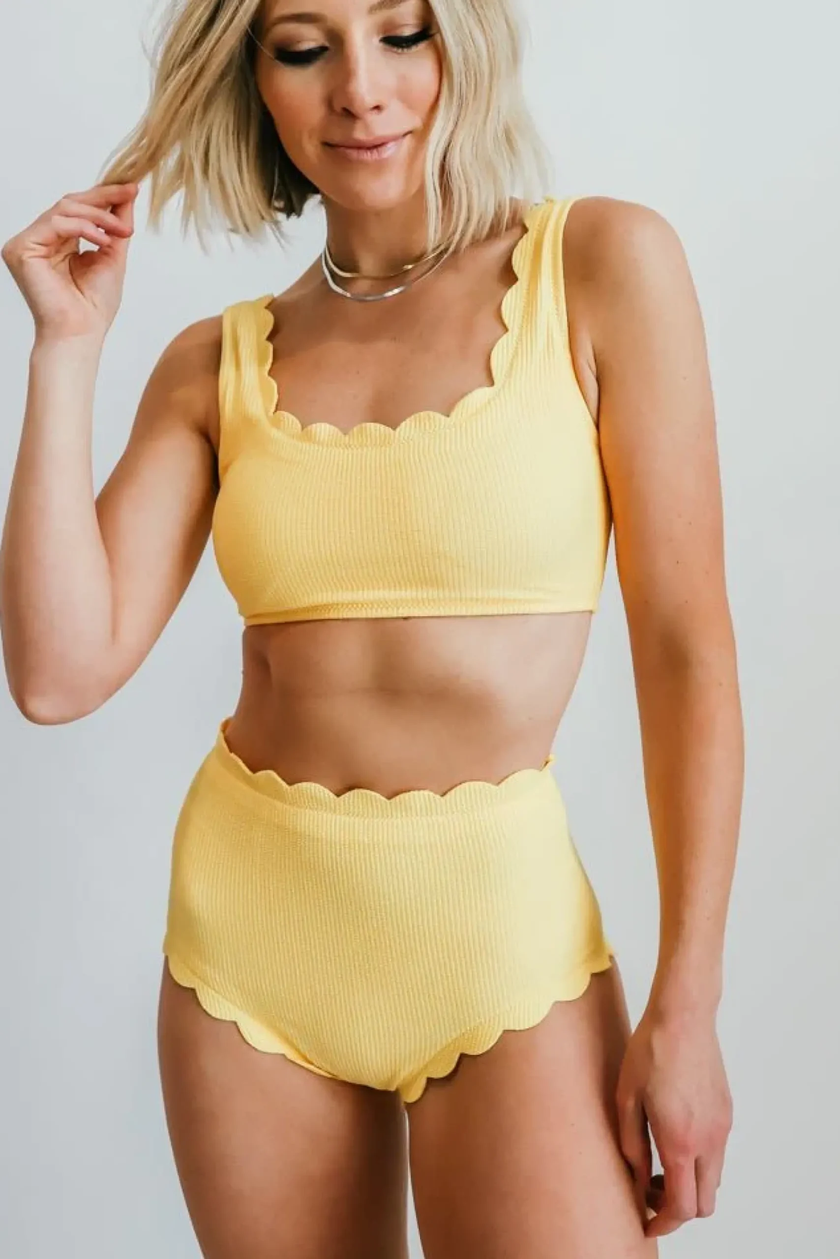 Clearance Baltic Born Honolulu Scalloped Bikini Top | Yellow