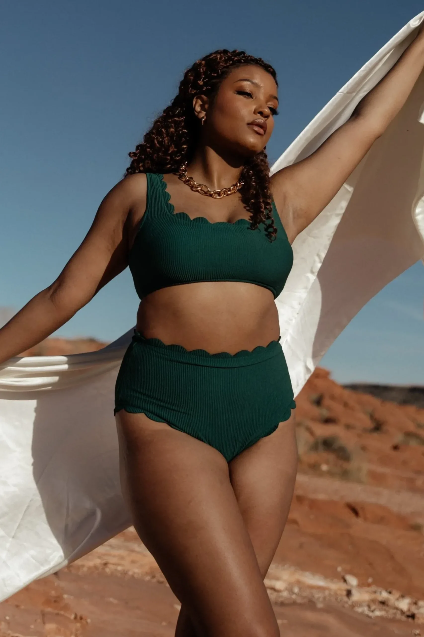 Outlet Baltic Born Honolulu Scalloped Bikini Top | Green