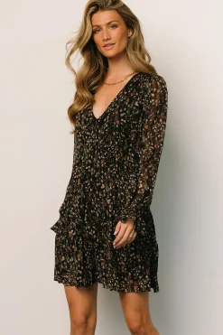 Fashion Baltic Born Huxley Tiered Short Dress | Black Multi Floral