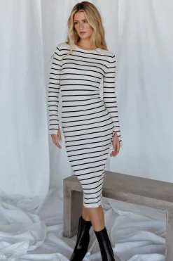 Discount Baltic Born Iggy Sweater Dress | Ivory Stripe