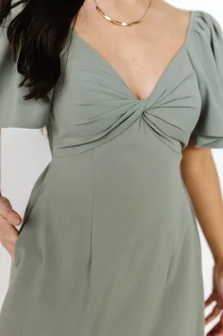Outlet Baltic Born Indie Back Tie Dress | Dusty Green