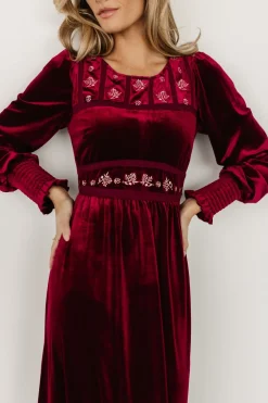 Sale Baltic Born Ingrid Velvet Maxi Dress | Merlot