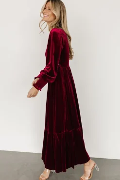 Sale Baltic Born Ingrid Velvet Maxi Dress | Merlot
