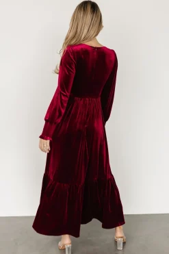 Sale Baltic Born Ingrid Velvet Maxi Dress | Merlot