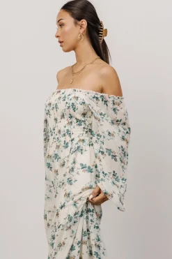 Discount Baltic Born Isabela Smocked Maxi Dress | Ivory + Topaz Floral