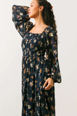Online Baltic Born Isabela Smocked Maxi Dress | Navy Multi Floral