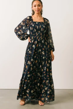 Online Baltic Born Isabela Smocked Maxi Dress | Navy Multi Floral
