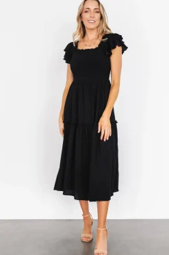 Sale Baltic Born Jacie Smocked Midi Dress | Black