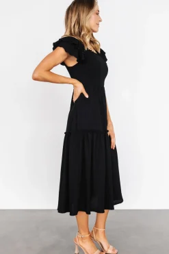 Sale Baltic Born Jacie Smocked Midi Dress | Black