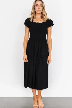Sale Baltic Born Jacie Smocked Midi Dress | Black