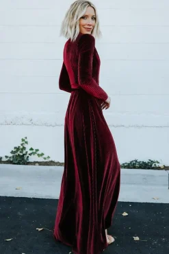 Outlet Baltic Born Jada Ribbed Velvet Wrap Dress | Mulberry