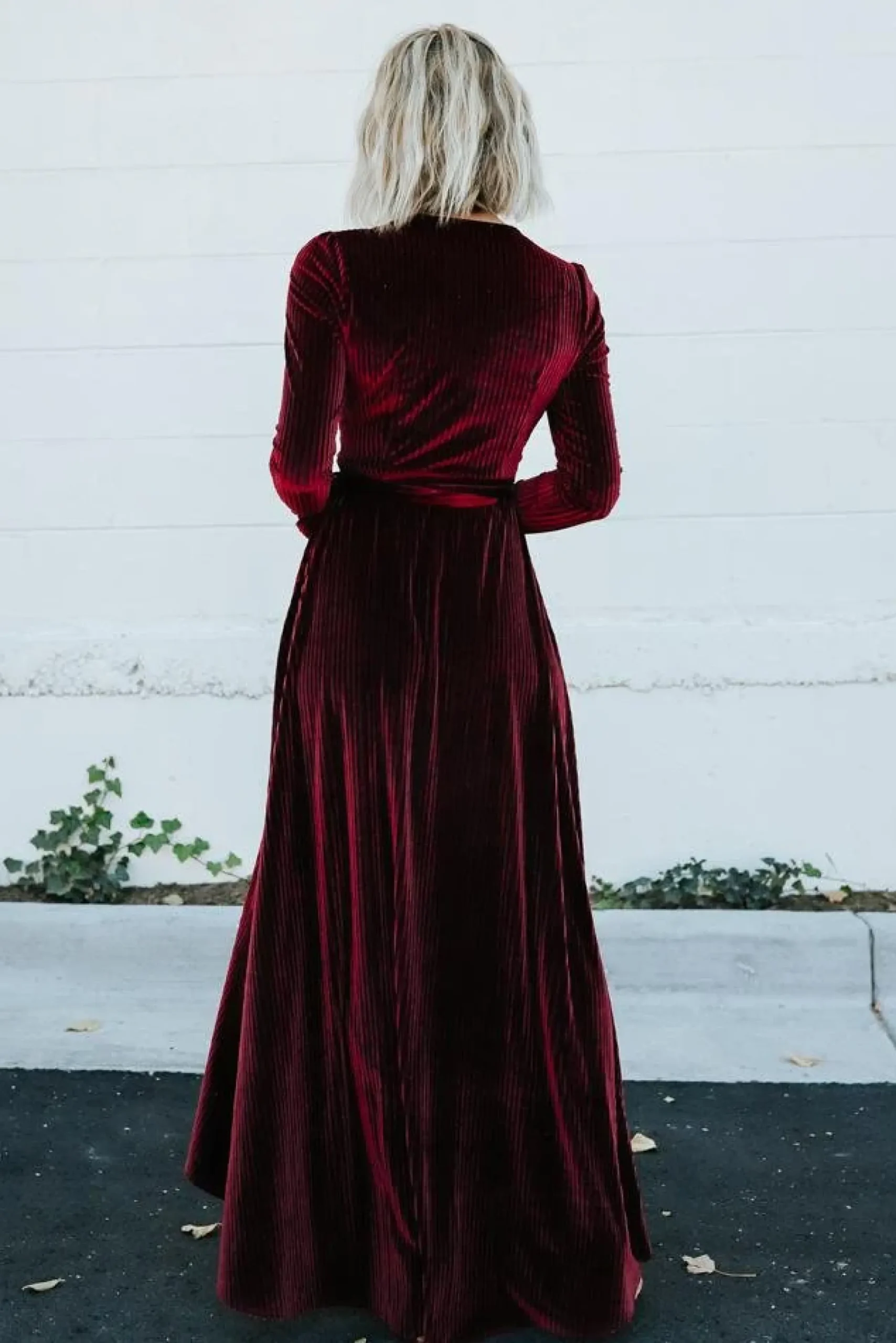 Outlet Baltic Born Jada Ribbed Velvet Wrap Dress | Mulberry