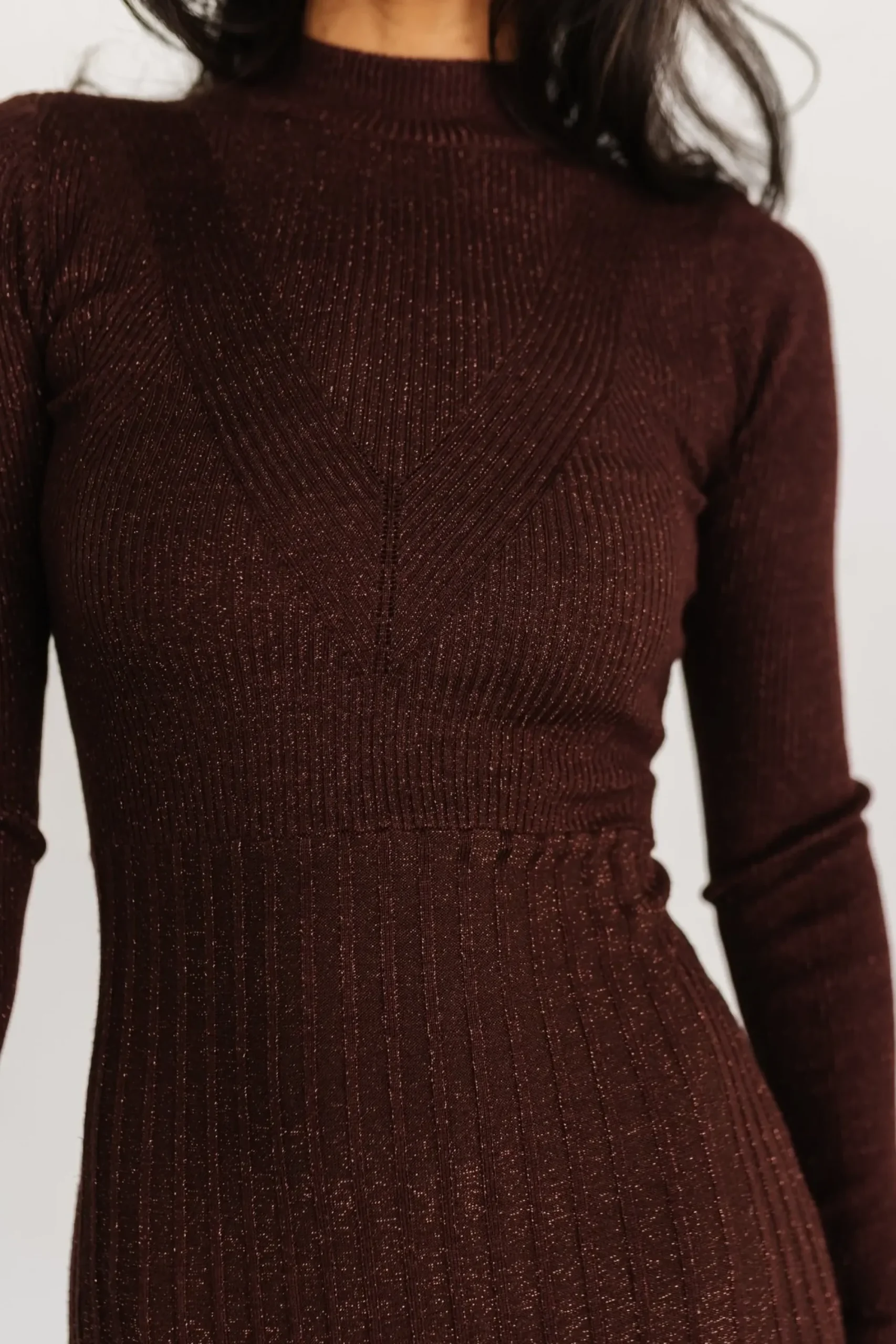 Fashion Baltic Born Jamelia Pleated Sweater Dress | Brown + Gold