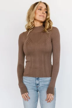 Discount Baltic Born Jamison Ribbed Sweater Top | Brown