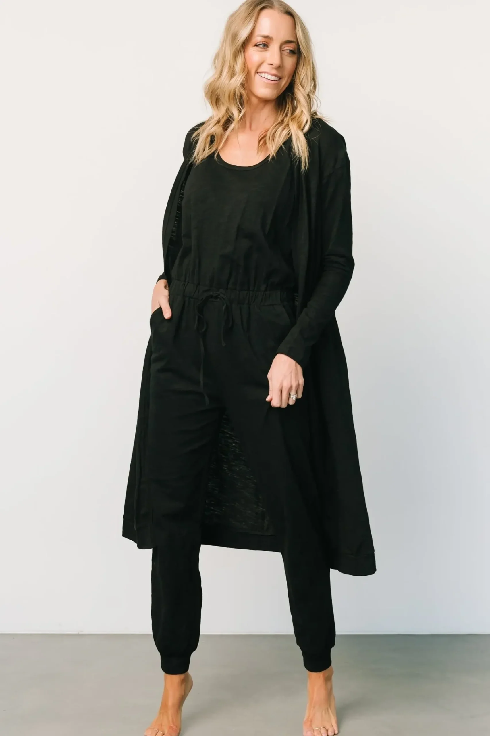 Clearance Baltic Born Janae Jumpsuit + Cardigan Set | Black