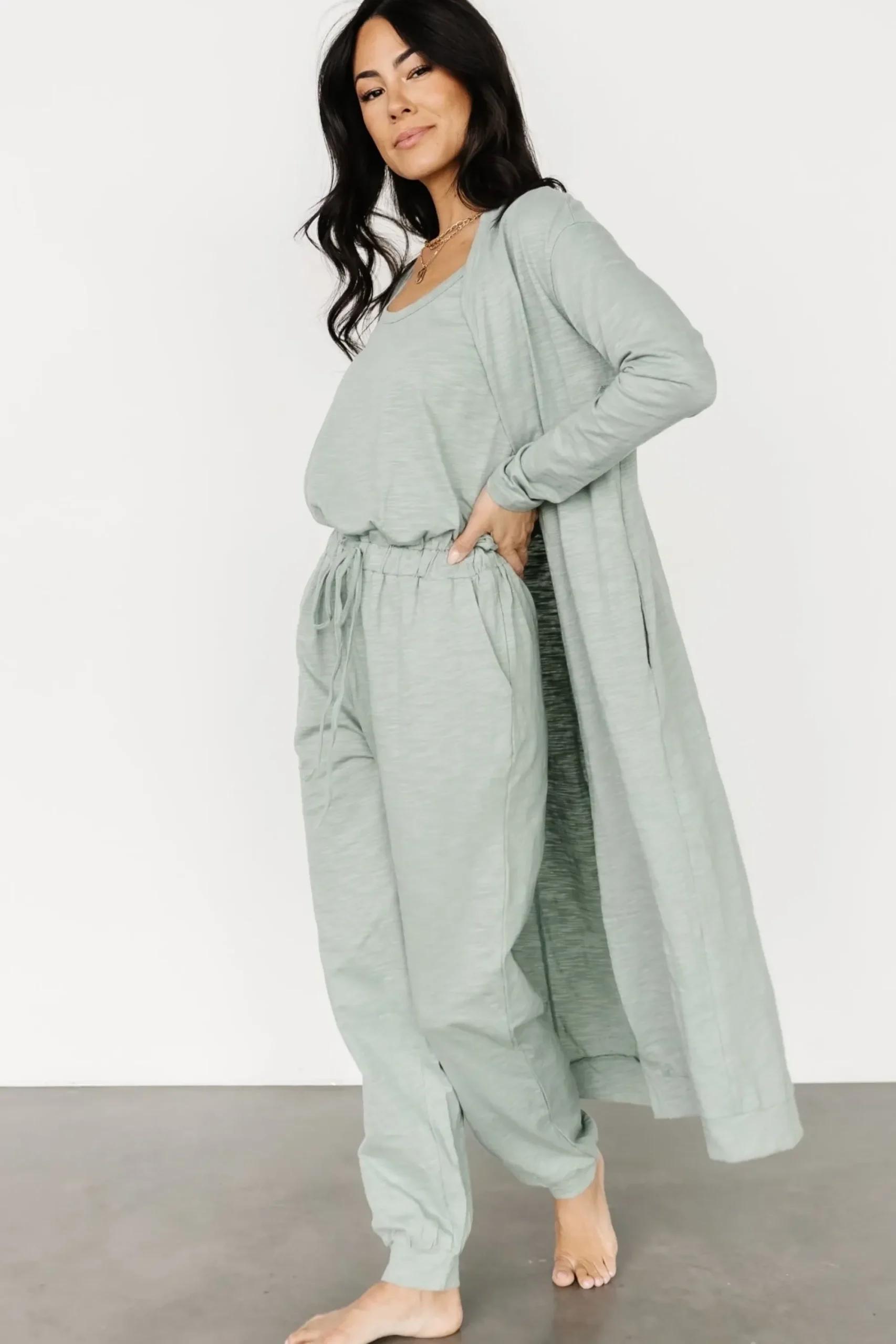 Fashion Baltic Born Janae Jumpsuit + Cardigan Set | Sage