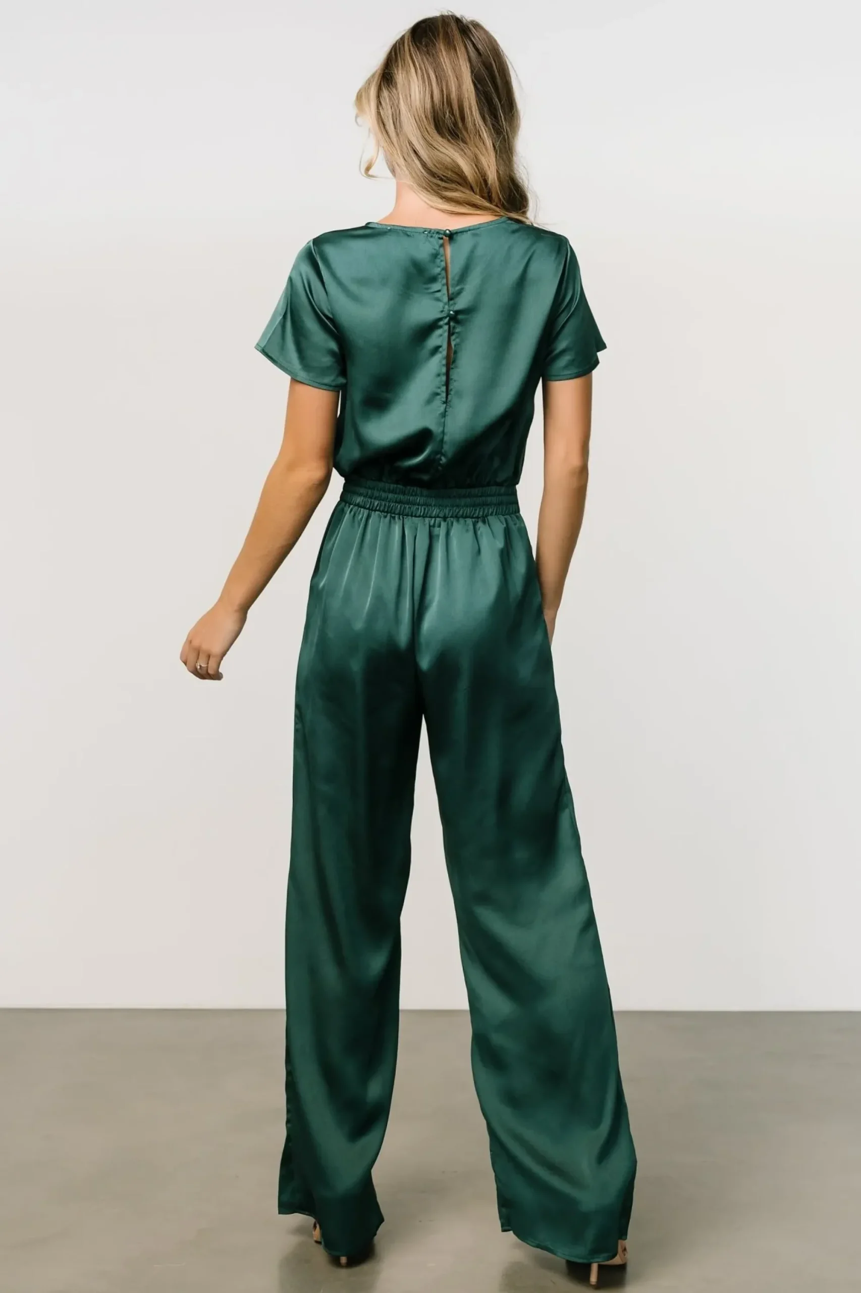 Discount Baltic Born Jaxton Satin Jumpsuit | Hunter Green