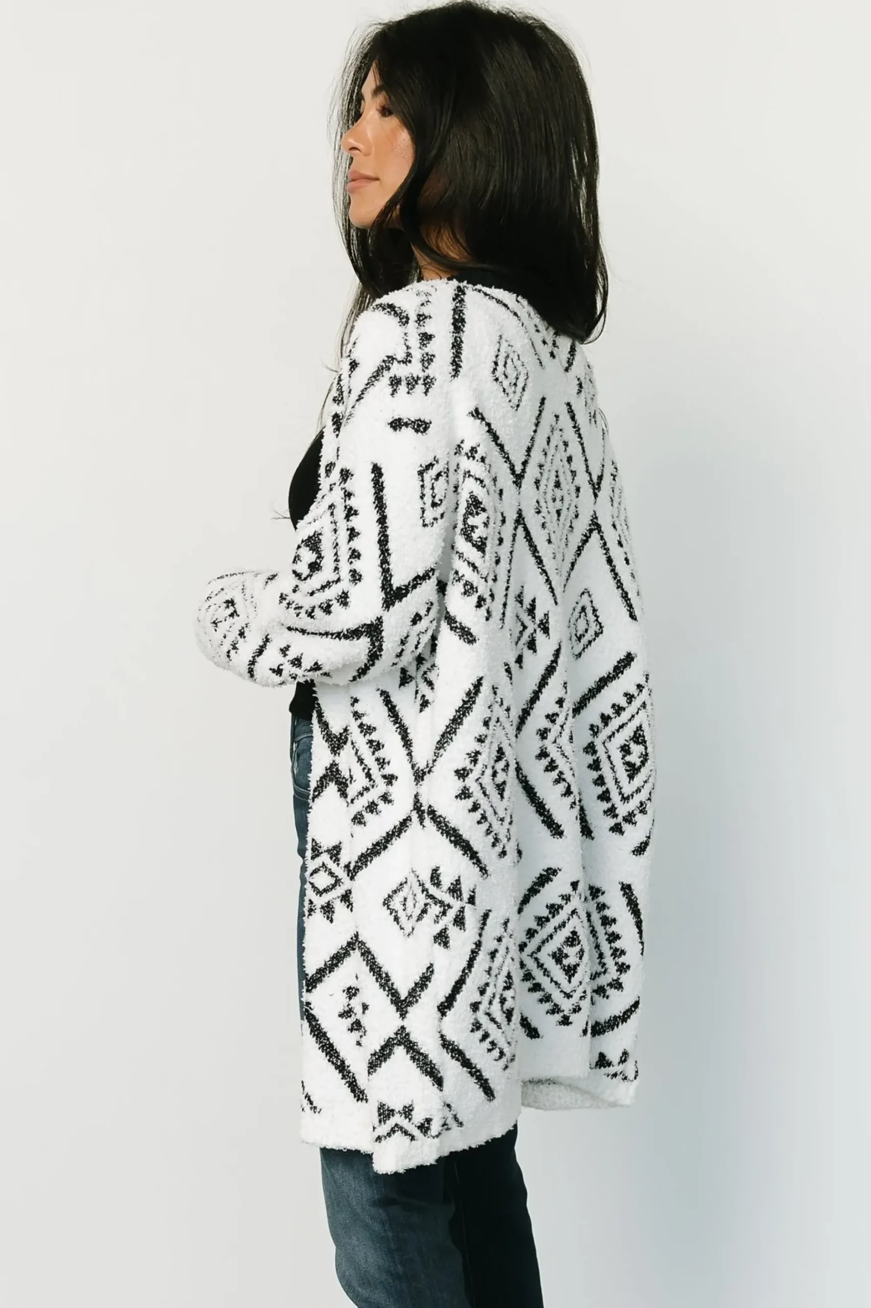 Online Baltic Born Jay Oversized Cardigan | White + Black
