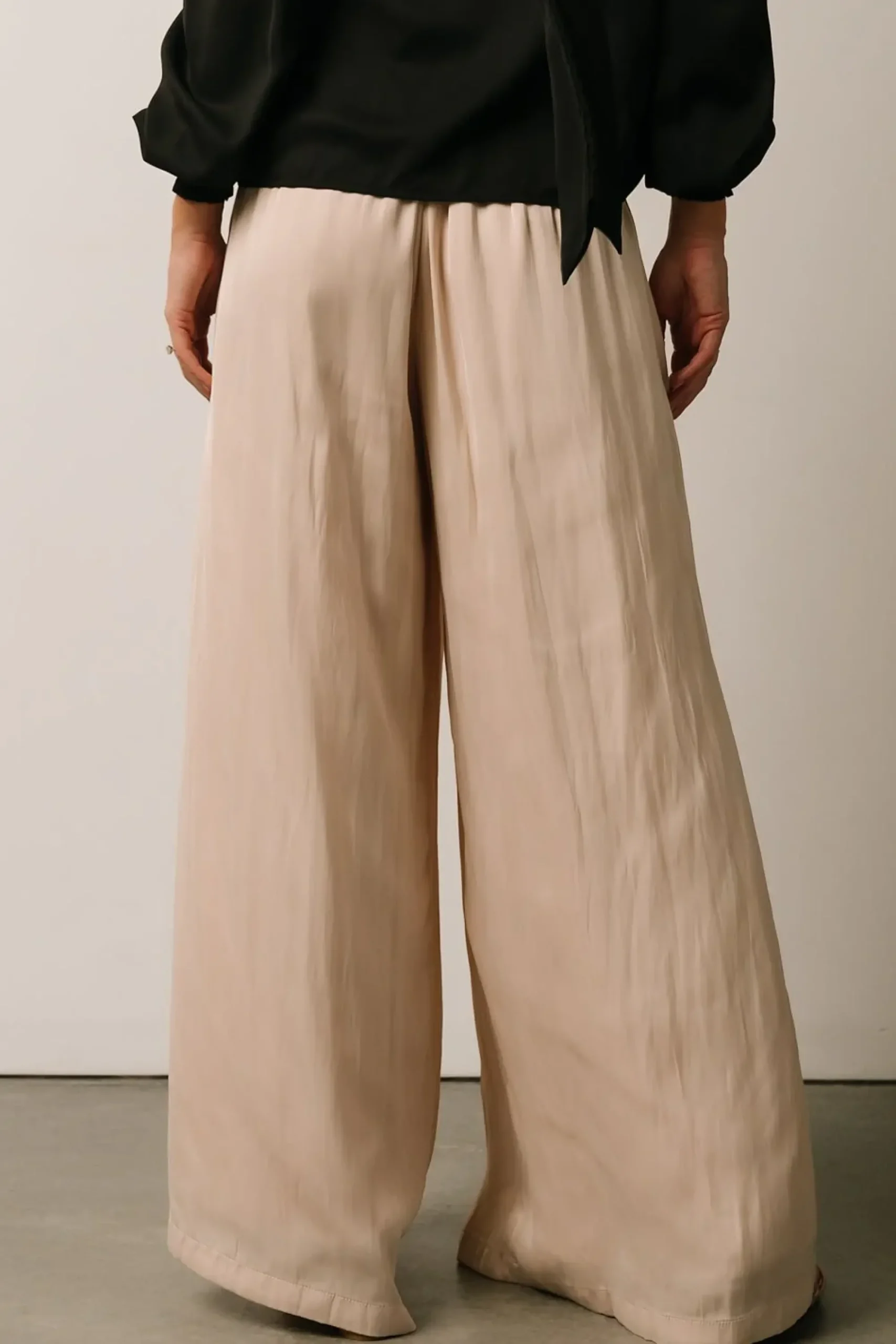 New Baltic Born Jayla Palazzo Satin Pant | Champagne