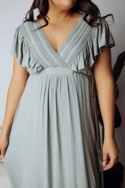 Fashion Baltic Born Jennifer Deep V Maxi Dress | Sage