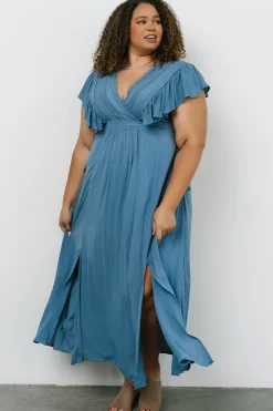 Fashion Baltic Born Jennifer Deep V Maxi Dress | Blue