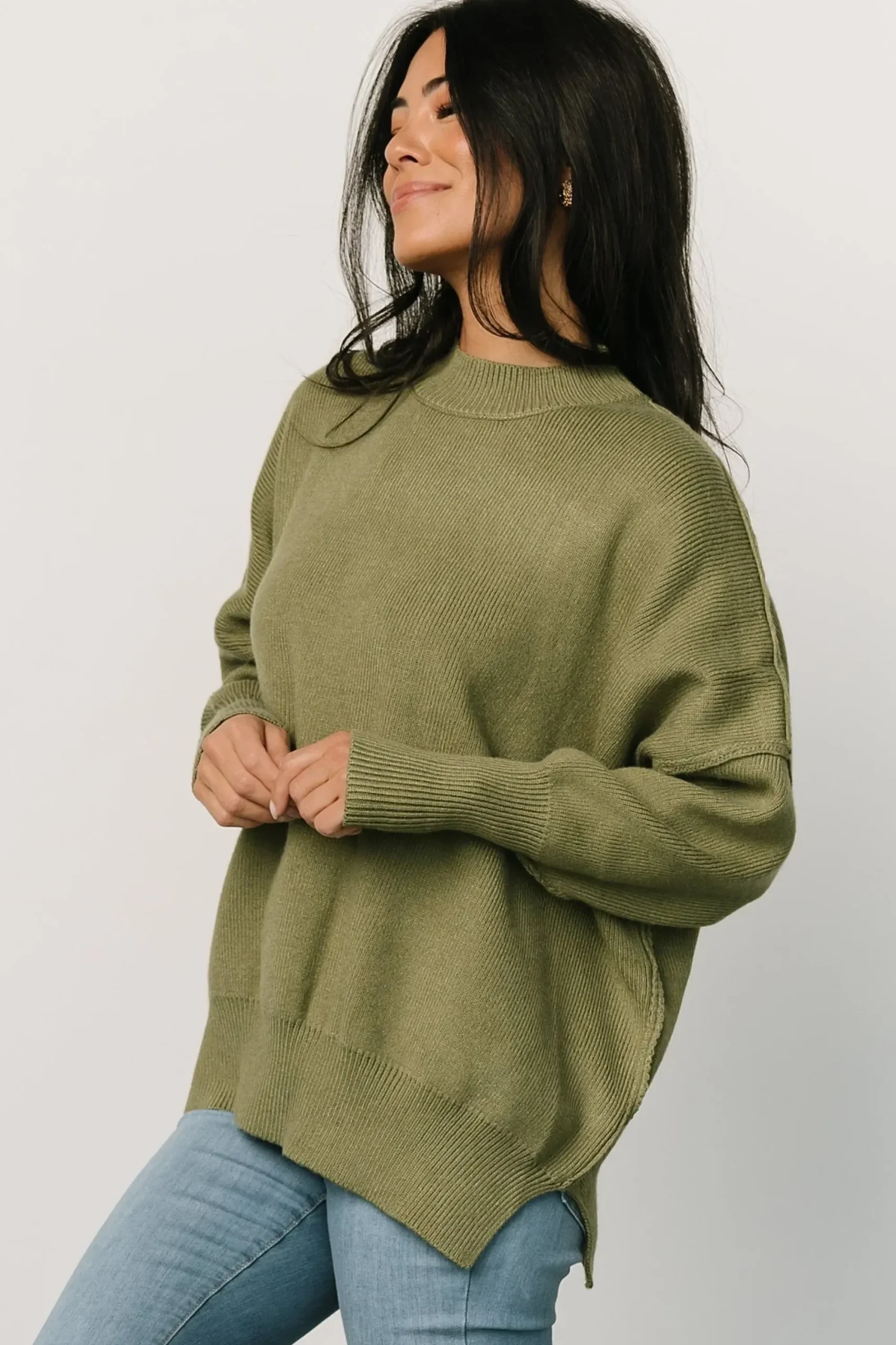 Outlet Baltic Born Jeremiah Knit Sweater | Olive