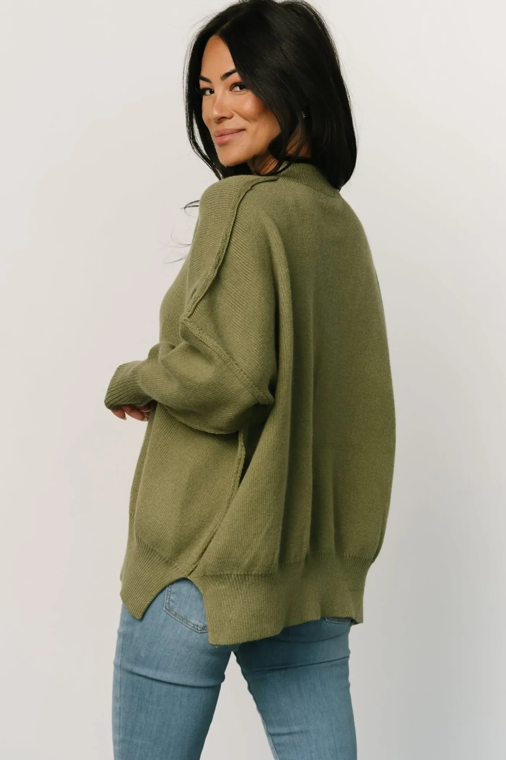 Outlet Baltic Born Jeremiah Knit Sweater | Olive