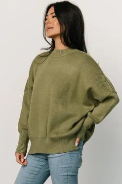Outlet Baltic Born Jeremiah Knit Sweater | Olive