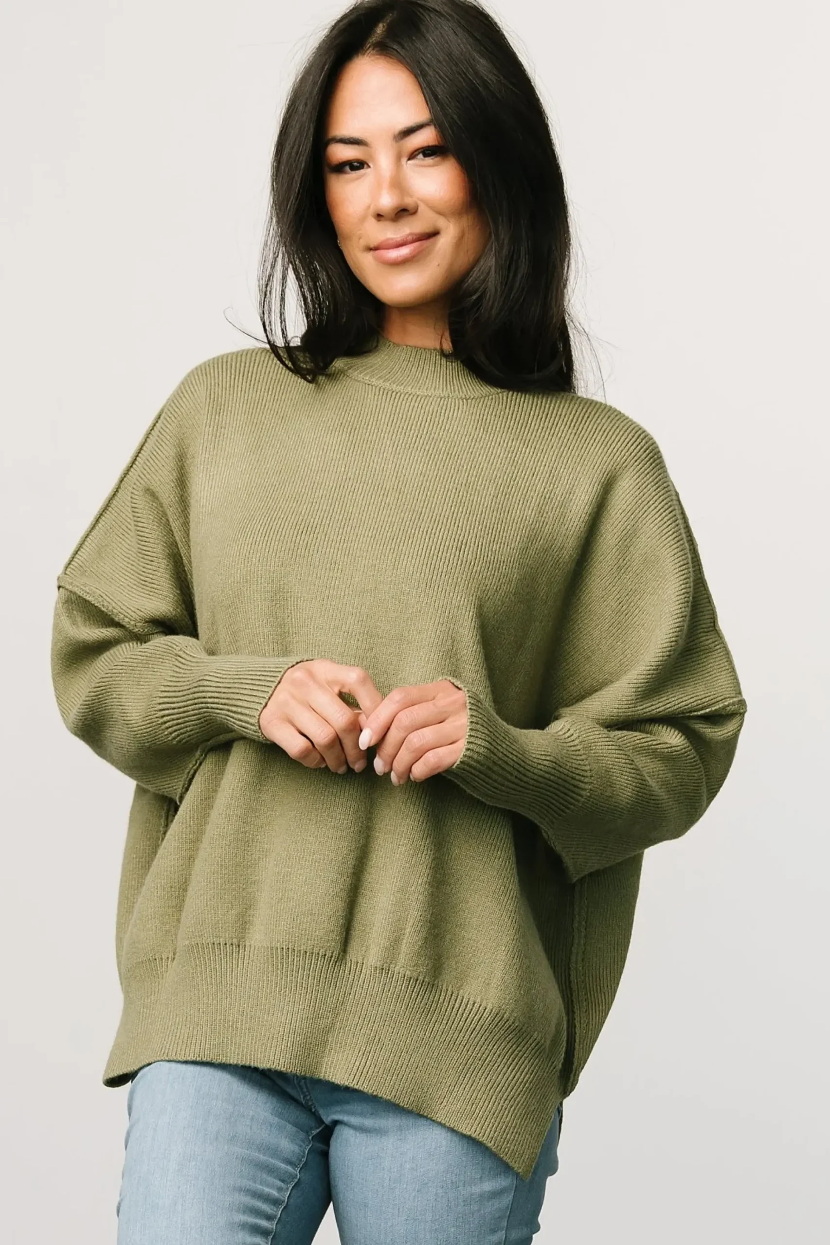Outlet Baltic Born Jeremiah Knit Sweater | Olive