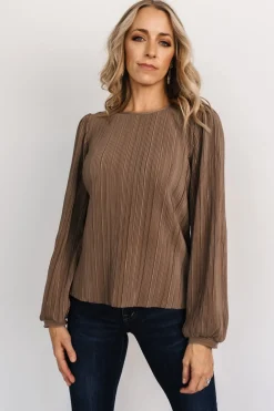 Fashion Baltic Born Jewel Pleated Top | Brown