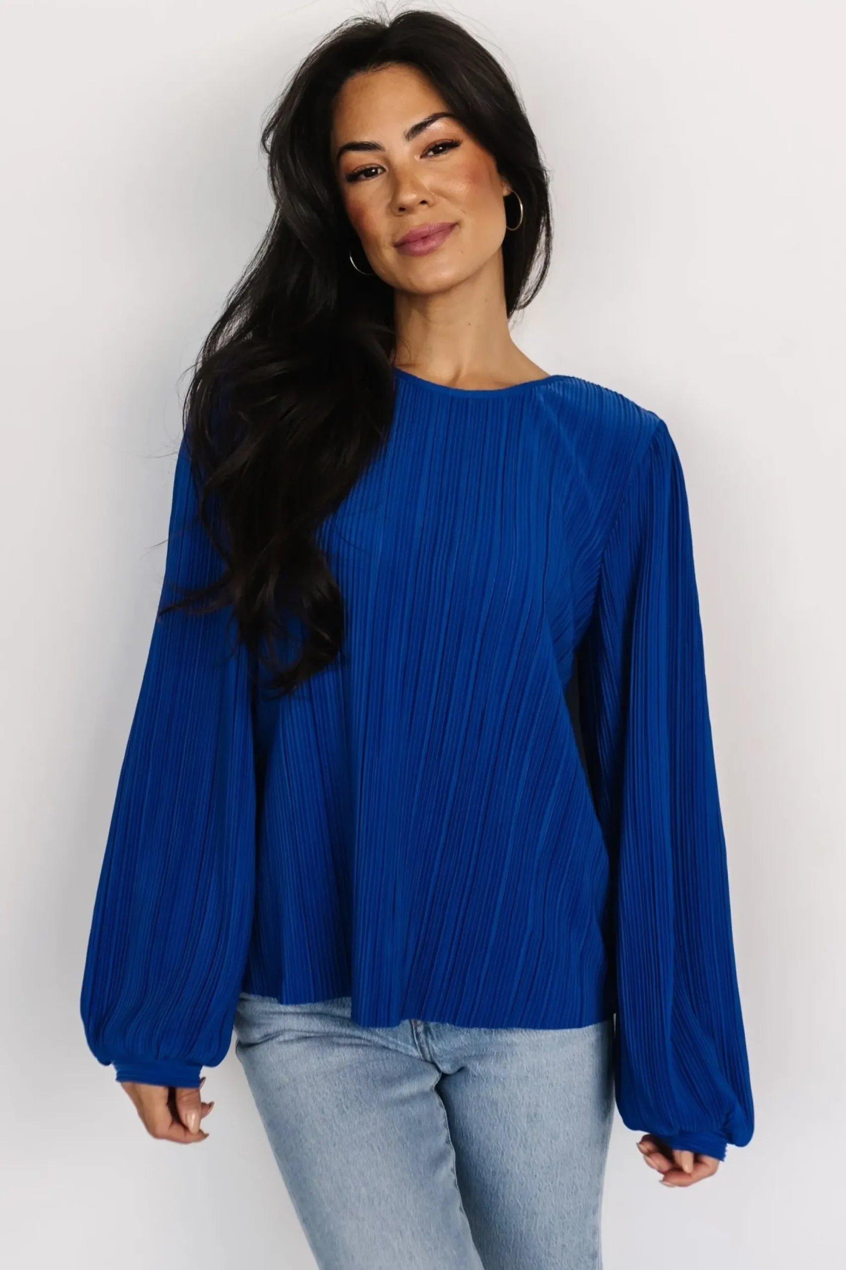 Sale Baltic Born Jewel Pleated Top | Cobalt