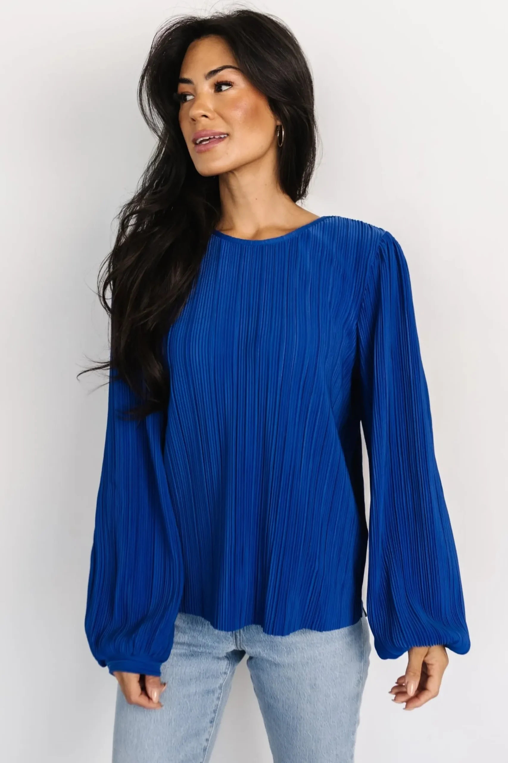 Sale Baltic Born Jewel Pleated Top | Cobalt