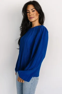 Sale Baltic Born Jewel Pleated Top | Cobalt