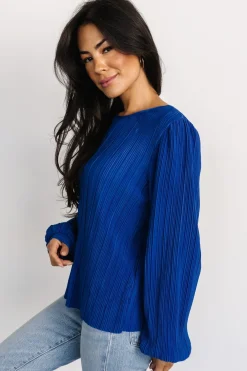 Sale Baltic Born Jewel Pleated Top | Cobalt