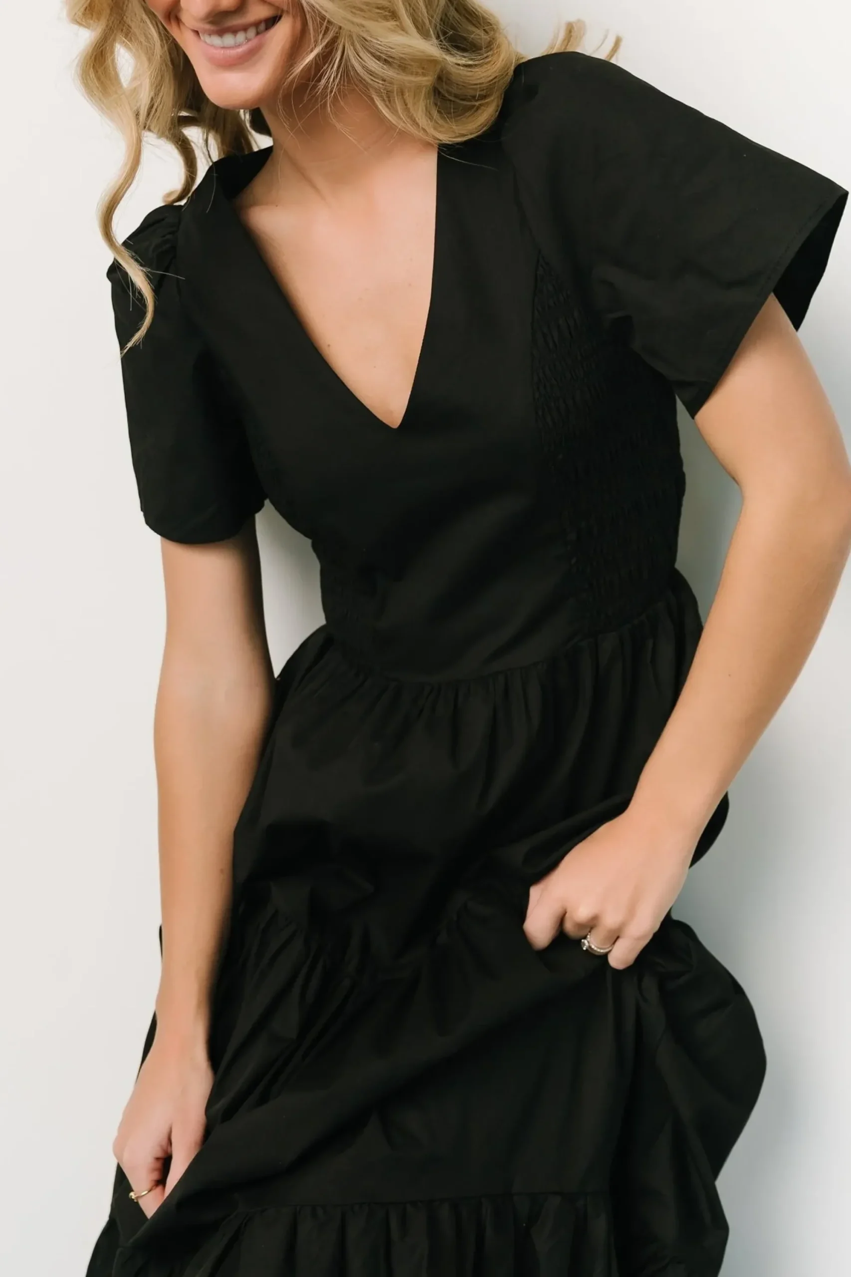 Clearance Baltic Born Johanne Poplin Dress | Black