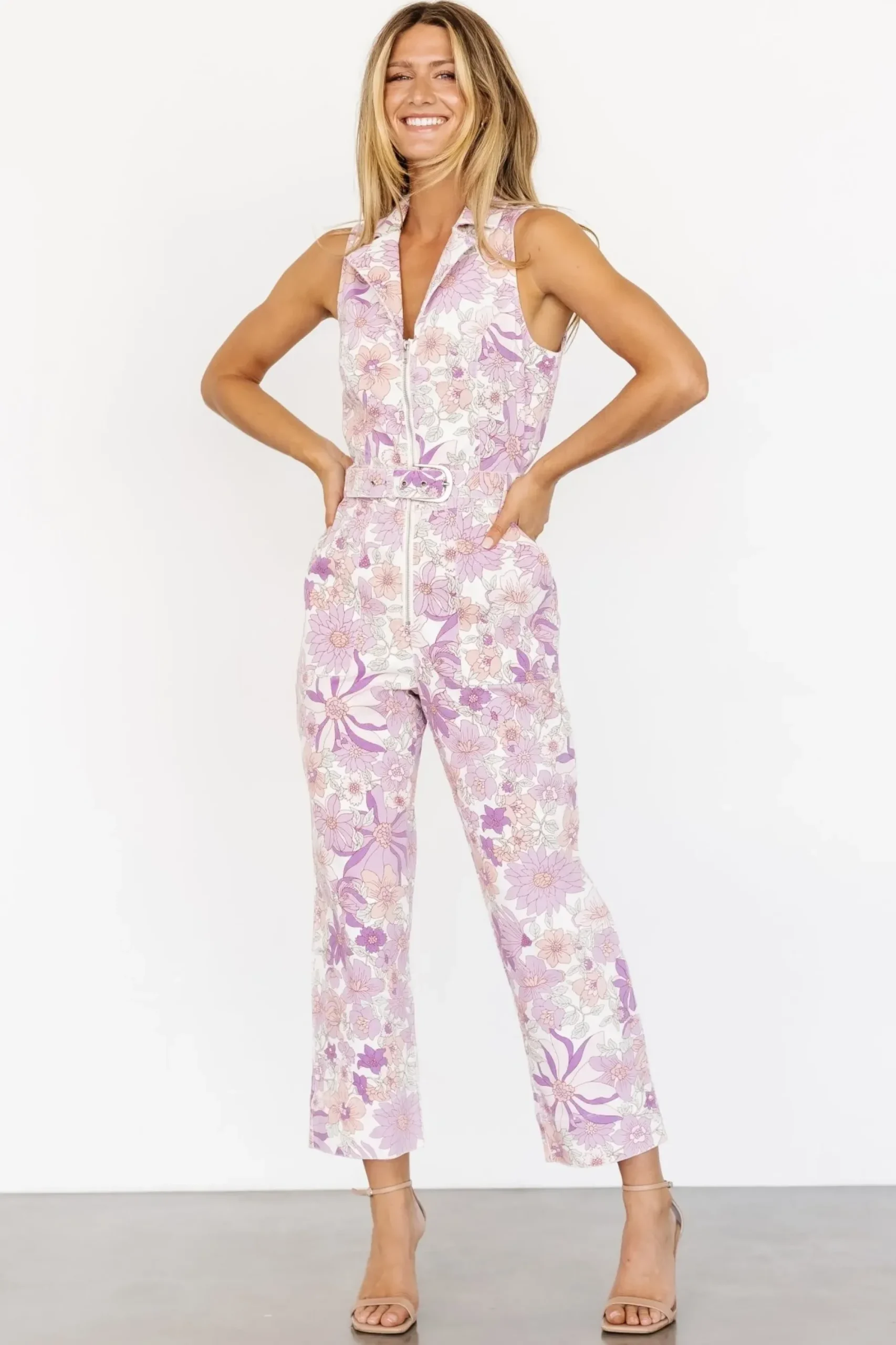 New Baltic Born JoJo Sleeveless Jumpsuit | Purple Floral