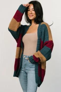 Hot Baltic Born Jonah Chunky Knit Cardigan | Deep Topaz Multi