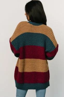 Hot Baltic Born Jonah Chunky Knit Cardigan | Deep Topaz Multi