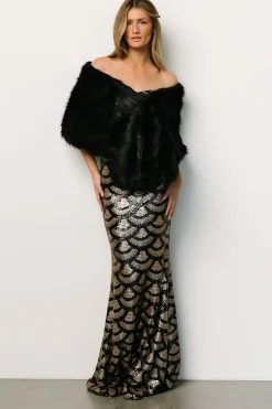 Hot Baltic Born Jovie Faux Fur Shawl | Black