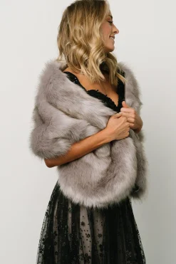 Hot Baltic Born Jovie Faux Fur Shawl | Deep Mulberry