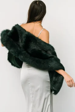 Hot Baltic Born Jovie Faux Fur Shawl | Deep Emerald