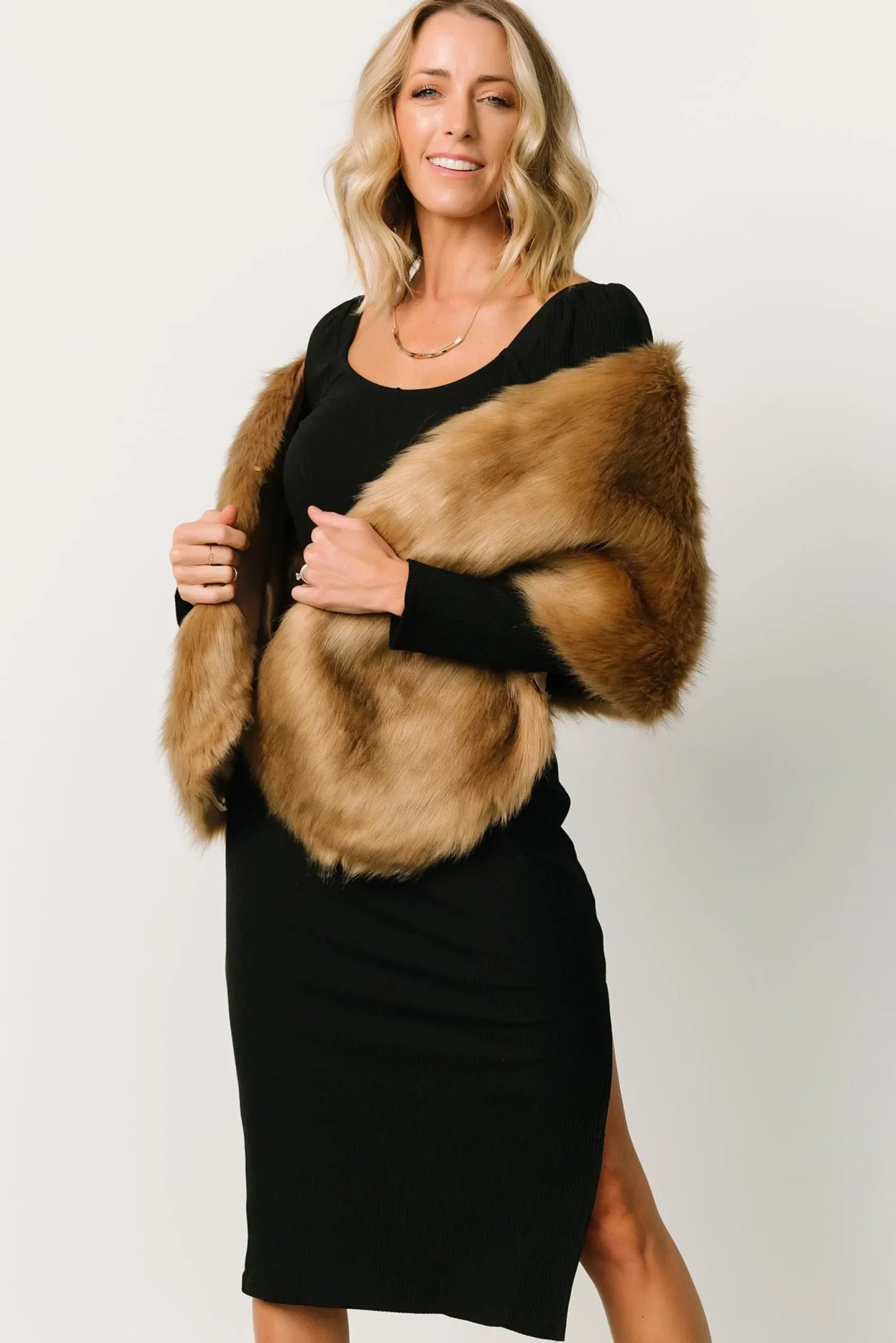 Online Baltic Born Jovie Faux Fur Shawl | Fawn