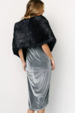 Discount Baltic Born Jovie Faux Fur Shawl | Navy