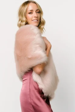 Outlet Baltic Born Jovie Faux Fur Shawl | Pale Blush