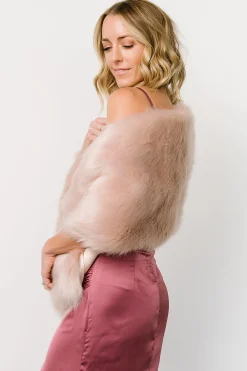 Outlet Baltic Born Jovie Faux Fur Shawl | Pale Blush