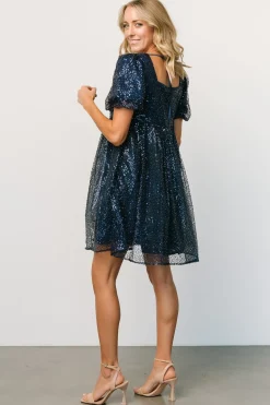 Hot Baltic Born Joy Sequin Pearl Short Dress | Midnight Blue