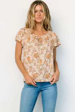 Hot Baltic Born Jude Boho Top | Cream Multi