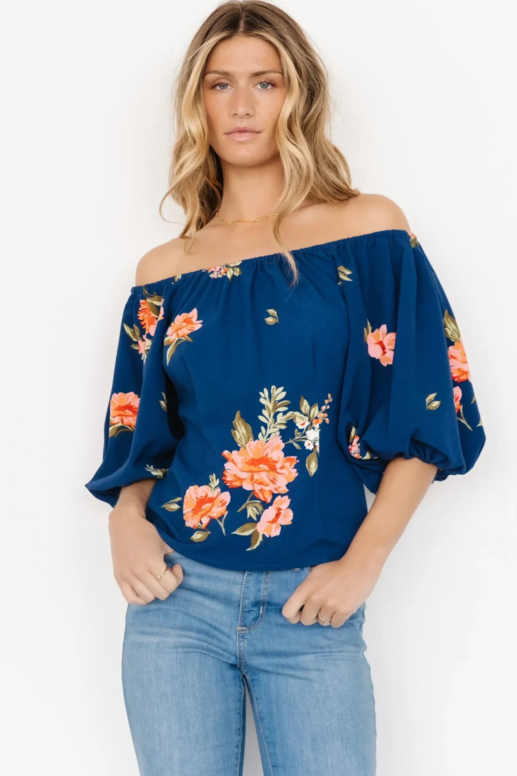 Discount Baltic Born Julia Off Shoulder Top | Blue Multi