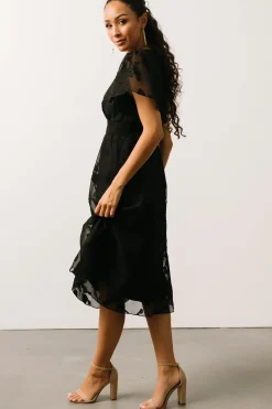 Discount Baltic Born June Smocked Midi Dress | Black