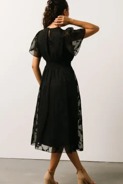 Discount Baltic Born June Smocked Midi Dress | Black